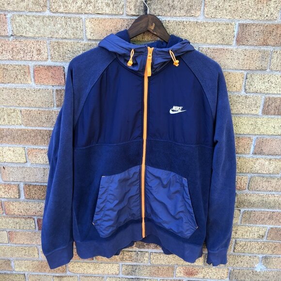 Nike Polar Fleece Zip Up Hoodie Midnight Navy XL - Picture 6 of 8